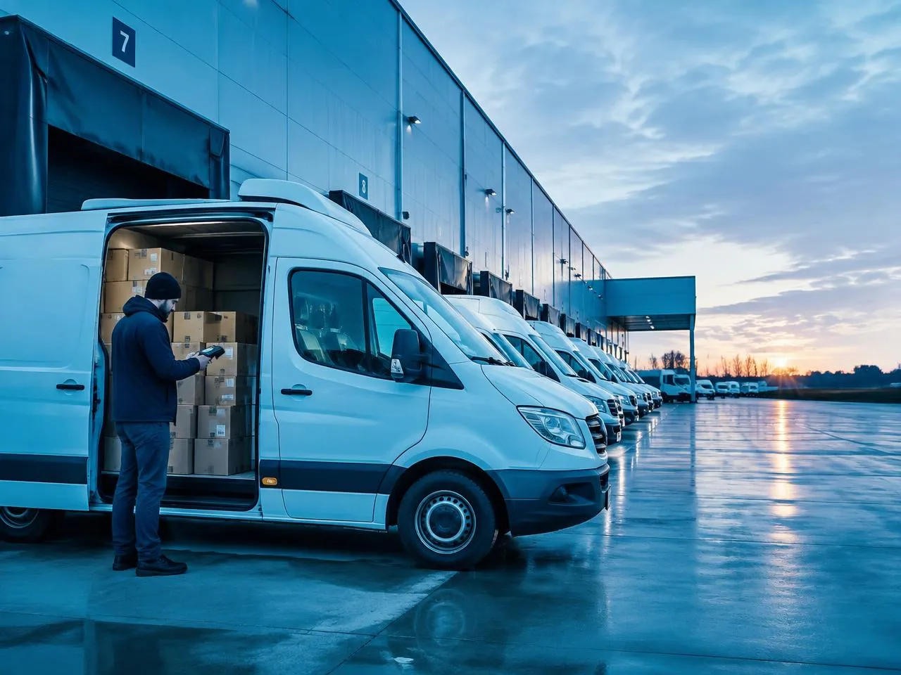 Delivery van loaded and ready for the day's route