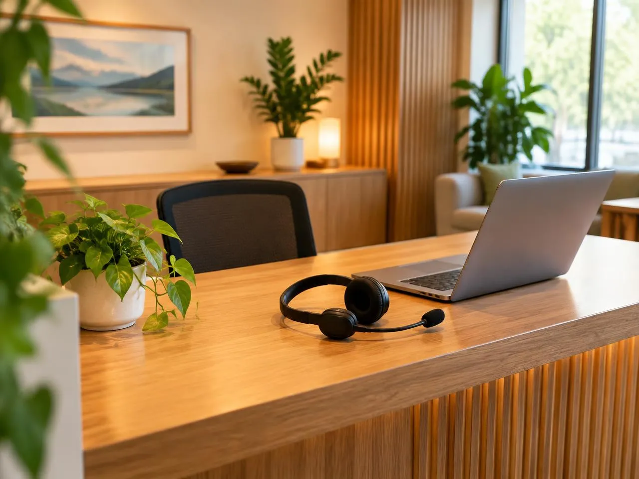 Busy front desk where calls are answered